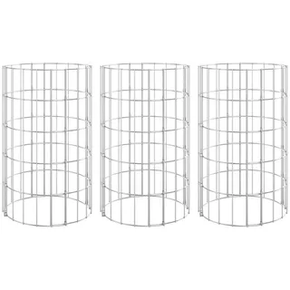 vidaXL Gabionen-Hochbeete Rund 30 x 30 x 50 cm