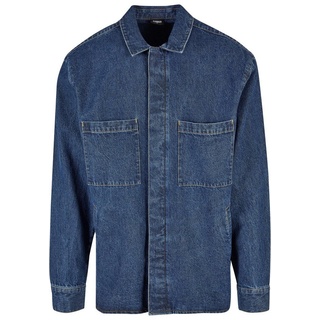 URBAN CLASSICS Langarmhemd Urban Classics Herren Oversized Denim Pocket Shirt (1-tlg) blau M