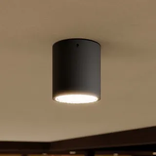 LUCANDE LED Deckenleuchte Meret Aluminium 9,5 cm spritzwassergeschützt schwarz