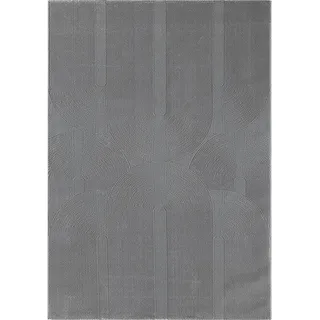 Webteppich Lima, Grau, Textil, Struktur, rechteckig, 200x290 cm, Bsci, für Fußbodenheizung geeignet, Teppiche & Böden, Teppiche, Moderne Teppiche