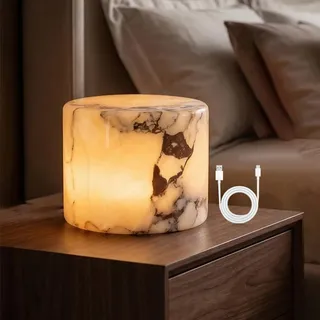 CHENRI Marble Lamp Night Light Touch, Marmorlampe Nachttischlampe Touch, Wiederaufladbare Stein Tischlampe mit Mehrfarbige Lichtmodi, Modern LED Tischleuchte Kabellos für Schlafzimmer Wohnzimmer