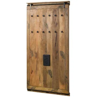 MASSIVMOEBEL24.DE Wandgarderobe Railway 100 x 8 x 190 cm Natur