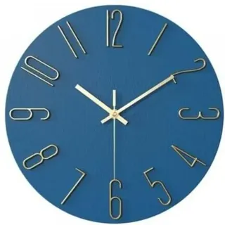 Wohnzimmeruhr, 30 Cm (12 Zoll) Wanduhr Mit Goldenen Und Blauen Buchstaben