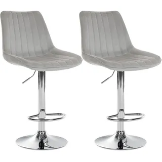 CLP Barhocker Toni 2er Set drehbar höhenverstellbar 40 x 40 x 75 cm Grau