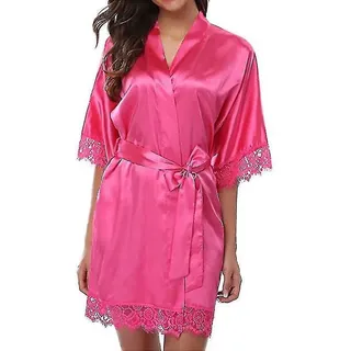 Satin-morgenmantel Für Braut, Brautjungfer, Kimono, Morgenmantel, Nachthemd, Bademantel – Größe M – Rosa