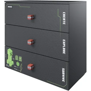 Phoenix Minecraft Kommode 80 x 77 x 39,5 cm Schwarz
