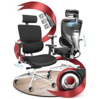 clouvou MasterSeat Bürostuhl Ergonomisch – Schwarz