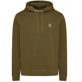 BOSS Kapuzensweatshirt Wetalk Hoodie Verstellbare Kapuze – Gerippte Bündchen – Melange-Logo-Patch grün S (46)
