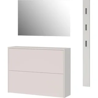 Livetastic Garderobe Gw-Binetto, Eiche, Kaschmir, Glas, Holzwerkstoff, 3-teilig, 130x200x27 cm, Made in Germany, Beimöbel erhältlich, hängend, Garderobe, Garderoben-Sets & Serien, Garderoben-Sets