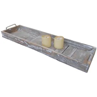 Deko-Impression Dekotablett Großes, rustikales Deko-Tablett Holz shabby grau-beige 75 cm (1 St)