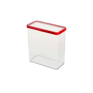 Rotho Frischhaltedose rechteckig transparent/rot 20,0 x 10,0 x 21,4 cm 3,2 l