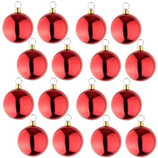 16 große Weihnachtskugeln Christbaumkugel rot glänzend 25 cm Durchmesser. Hochwertig für Innen und wetterfest für Aussen. Mit Stahlring zur einfachen und wiederverwendbaren Befestigung