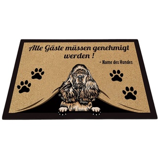 BAGEYOU Benutzerdefinierte Fußmatte mit Meinem Liebeshund Cocker Spaniel Hund Alle Gäste müssen genehmigt Werden Bodenmatte 60 x 40 cm
