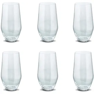 Peill+Putzler Germany 6er-Set Longdrinkgläser, 420 ml Volumen, für Zuhause | Stabiler Fuß, Kristallgläser mit schlichten Design, Weingläser für Wasser, Saft & Cocktail, Trinkgläser, praktisch