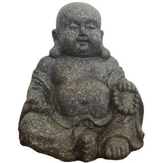 SUPwave Deko-Buddha sitzend, ca. 31cm hoch in Granitoptik | Granit | Buddha-Figur für Wohnung, Haus | Buddha-Statue, Wohnaccessoire Buddha-Skulptur Feng Shui Dekoration | Poly