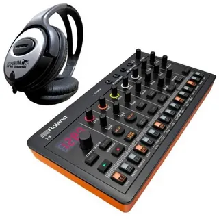 Roland Aira T-8 Beat Machine mit Kopfhörer, Synthesizer, Schwarz