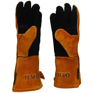 TENERO Grillhandschuhe aus Leder und Kevlar | Hitzebeständig | zum Grillen, als Ofen- und Topfhandschuhe oder Schweißerhandschuhe