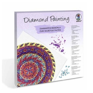URSUS Kreativset Diamond Painting Mandala zum selbstgestalten, (Diamanten-Mandala, mit allem notwendigen Zubehör) gelb|lila|rot