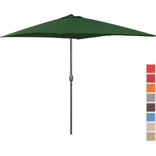 Uniprodo, Sonnenschirm, Sonnenschirm groß Gartenschirm grün rechteckig 200 x 300 cm UV-Schutz 50+ (2 m)