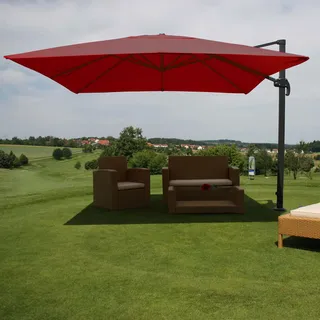 Gastronomie-Luxus-Ampelschirm HWC, Sonnenschirm Ø 4,30 m - 3x3 m