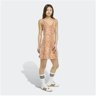adidas Sportswear Shirtkleid SEASONAL ESSENTIALS MIT LEOPARDENPRINT UND 3-STREIFEN bunt L (42/44)