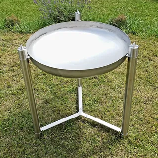 Edelstahl Feuerschale 80 cm mit langen Beinen