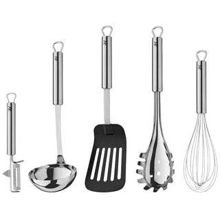 WMF Kochbesteck-Set Profi Plus (Set, 5-tlg), spülmaschinengeeignet, Cromargan Edelstahl, Matt-Finish, Aufhängeöse silberfarben
