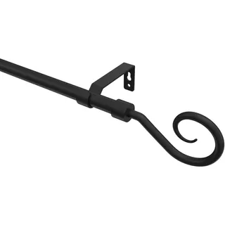 GARDINENSTANGE Olymp Allegra 540 cm (geteilt in 3 x 180 cm), 1-läufig (ohne Ringe), 16 mm Ø Schwarz