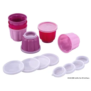 Dr. Oetker Puddingförmchen mit je 2 Deckeln Peppa Wutz – Perfekt zum Backen mit Kindern und Fans von Peppa Pig, ideal für Kindergeburtstage - 6 Stück, Rosa