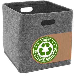DuneDesign 100% Recycling Filz: Aufbewahrungsbox 33x33x33 - Kompatibel mit IKEA Kallax - Cube Storage Boxen für Kallax Regal Bücherregal Einsatz Box Aufbewahrungsbox Kleider Spielzeug Aufbewahrungsbox