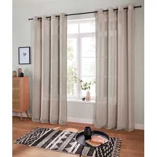 MY HOME Gardine »Fiete«, (1 St.), Leinen Optik, monochrom, basic, pflegeleicht, verschiedene Größen