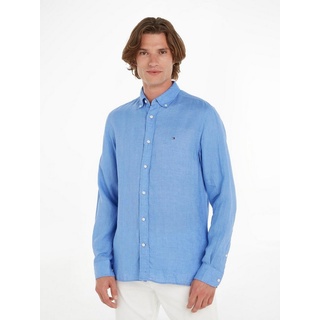 Tommy Hilfiger Leinenhemd PIGMENT DYED LI SOLID RF SHIRT blau