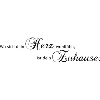 OTTO home Wandspruch OTTO HOME "Wo sich dein Herz wohlfühlt, ist dein Zuhause", schwarz, B:120cm H:30cm T:0,1cm, Vinyl, Wandtattoos, Wandaufkleber, selbstklebend, rückstandslos abziehbar, Sticker, Spruch