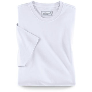 Walbusch Herren T Shirt Rundhalsausschnitt einfarbig Weiß 54
