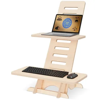 CAWI Stehschreibtisch Aufsatz | Stehpult Holz| Standing Desk | Ständer | Schreibtischaufsatz Holz | Stehpulte | Standsome Stehschreibtisch | Steh Schreibtisch | Made in EU