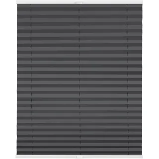 Lichtblick Plissee Klemmfix nach Maß, ohne Bohren, verspannt, Hitzeschutz, Blickdicht, Made in Germany, Thermoplissee - Anthrazit 95 cm x 210 cm (B x L)