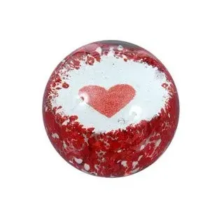 Traumkugel- Briefbeschwerer medium: Motiv rotes Herz