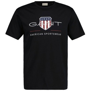 Gant T-Shirt Herren T-Shirt - REGULAR ARCHIVE SHIELD, Rundhals schwarz 3XL