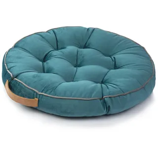 Paco Home Bodenkissen Boden Kissen Sitzkissen versch. Farben Innen Auflage Weich Dekorativ Rund Uni Yoga Meditation, Farbe:Türkis, Größe:58x58x6cm