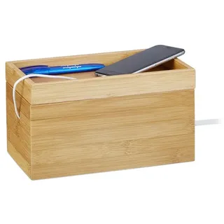 Relaxdays Kabelbox 26 x 14 x 14 cm 1-tlg. braun
