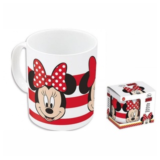 Disney Minnie Mouse Becher Henkelbecher Minnie Mouse Lucky aus Keramik Für Kinder 350 ml, Keramik rot