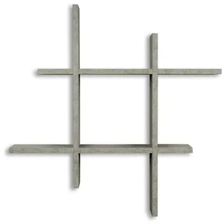 levandeo Wandregal 75 x 75 cm Beton-Optik