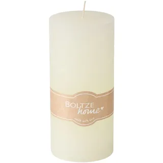 Boltze Stumpenkerze Casual, 15 cm, Ø 7 cm, Cremeweiß