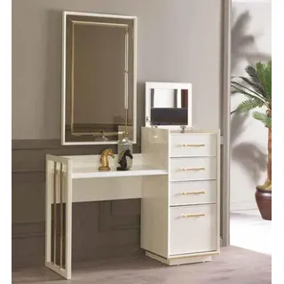 Schminktisch mit Spiegel Design Luxus Konsole Kommode Schlafzimmer Modern Stil