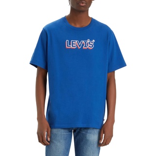 Levi's Herren Ss Relaxed Fit Tee T-Shirt,Headline Drop Shadow Limoges,L