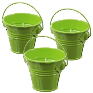 MARELIDA Duftkerzen Citronella Garten Balkon Outdoorkerzen im Metalleimer 3St.