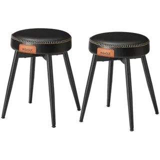 VASAGLE Sitzhocker (2 St), Esszimmerstuhl, EKHO Series, schminktisch stuhl, 48,2 cm hoch schwarz