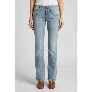 Pepe Jeans "ICONIC GEN", Damen, Gr. 30, Länge 30, light blau used, Denim/Jeans, Obermaterial: 99% Baumwolle, 1% Elasthan, slim Jeans Slim-fit-Jeans, Mid Waist
