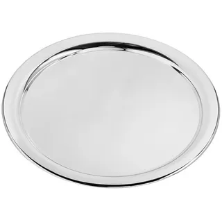 Edzard Tablett Porto, Ø 32 cm, rund, edel versilbert anlaufgeschützt, Dekotablett, Kerzentablett, Tischdeko, Servierset, Geschenkidee