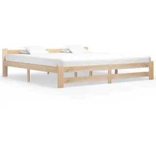 vidaXL Massivholzbett 200 x 200 cm Braun